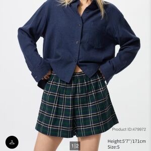 Uniqlo Blue Green Brushed Flannel Shorts Size Small